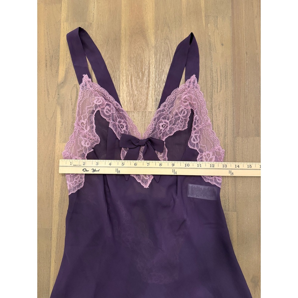 Adore Me Purple Lace Trim Bow Detail Babydoll Chemise Lingerie M - Picture 5 of 8